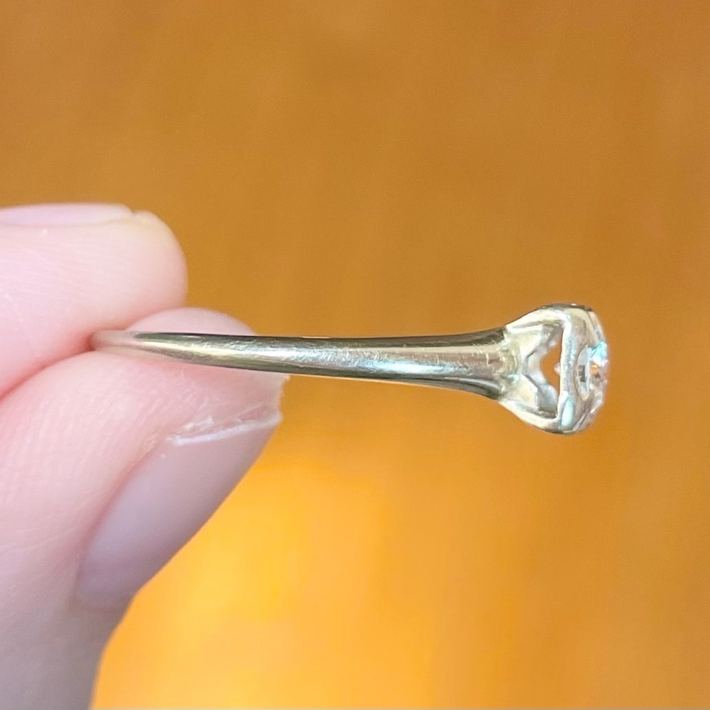 14K Vintage quarter carat round Diamond white gold Artcarved engagement ring - Picture 9 of 13